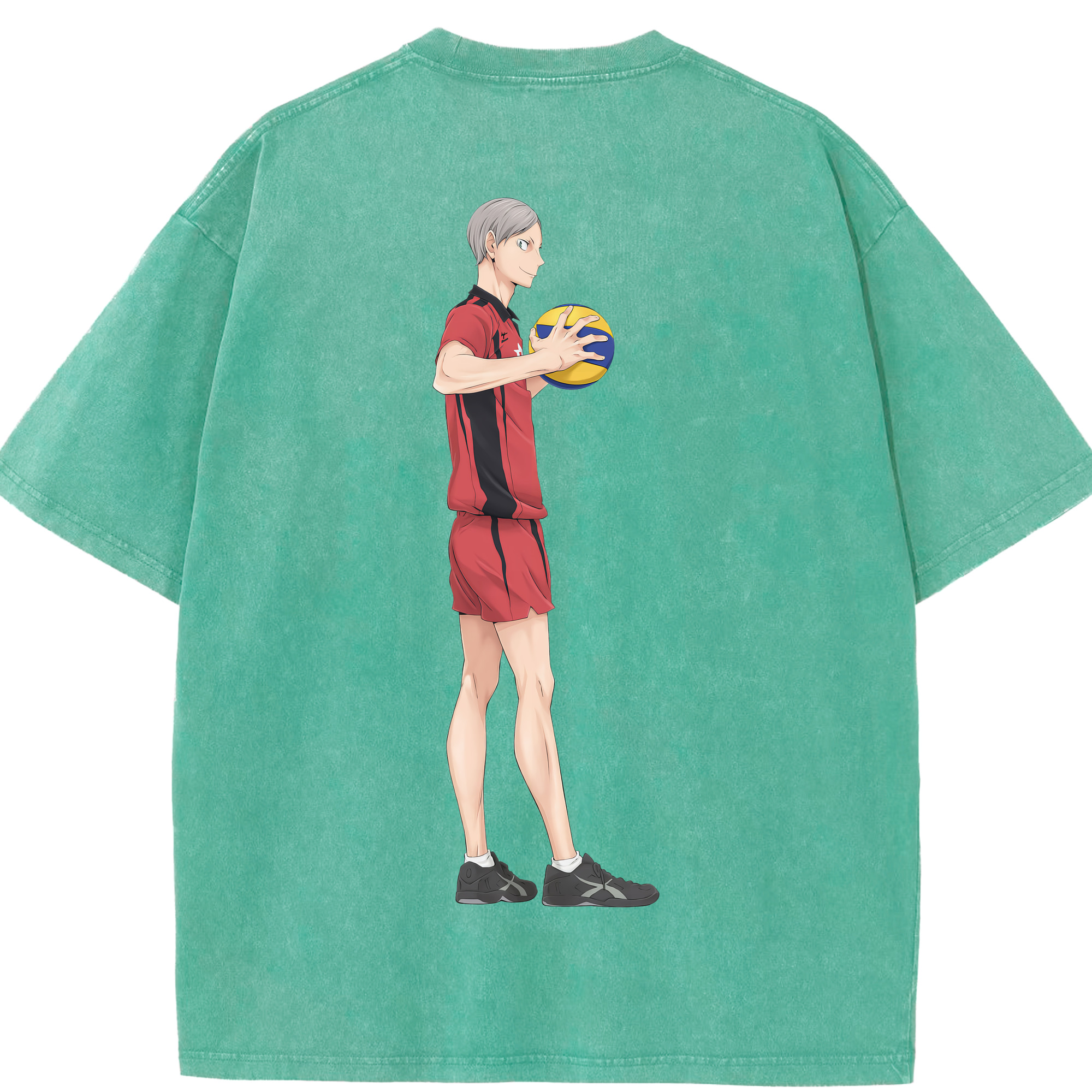 （画像用） ハイキュー!! Haikyu!! 綿100% ヴィンテージ風 半袖Tシャツ（背面プリント）